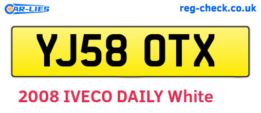 YJ58OTX are the vehicle registration plates.