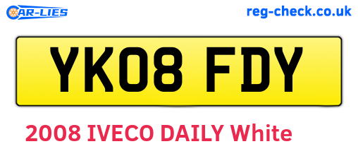 YK08FDY are the vehicle registration plates.