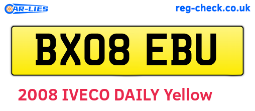 BX08EBU are the vehicle registration plates.