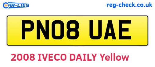 PN08UAE are the vehicle registration plates.
