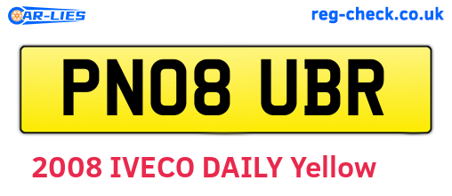 PN08UBR are the vehicle registration plates.