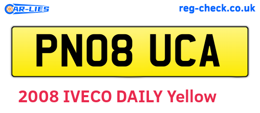 PN08UCA are the vehicle registration plates.