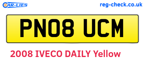 PN08UCM are the vehicle registration plates.