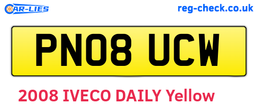 PN08UCW are the vehicle registration plates.