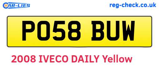 PO58BUW are the vehicle registration plates.