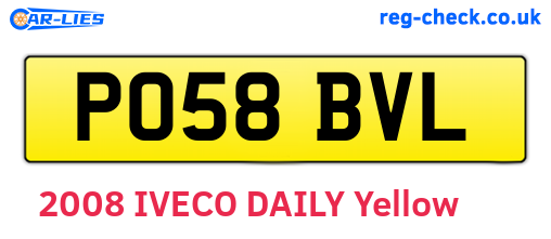 PO58BVL are the vehicle registration plates.