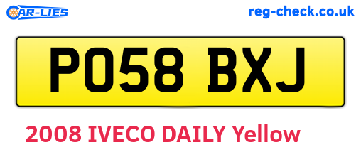 PO58BXJ are the vehicle registration plates.