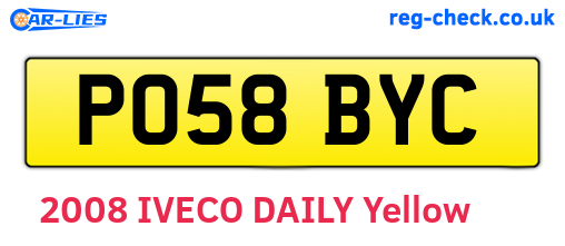 PO58BYC are the vehicle registration plates.