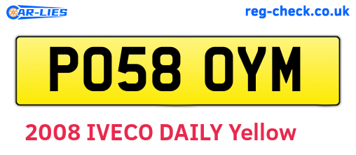 PO58OYM are the vehicle registration plates.