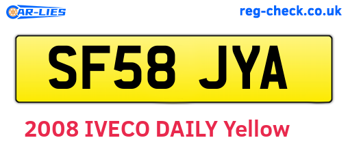 SF58JYA are the vehicle registration plates.