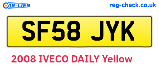 SF58JYK are the vehicle registration plates.