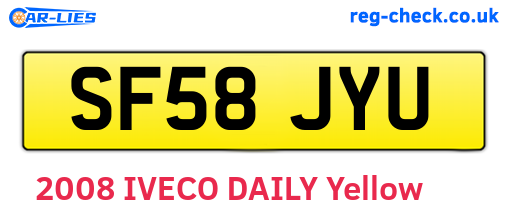 SF58JYU are the vehicle registration plates.