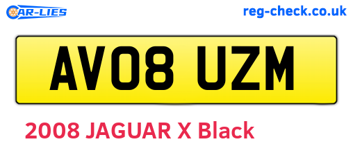 AV08UZM are the vehicle registration plates.
