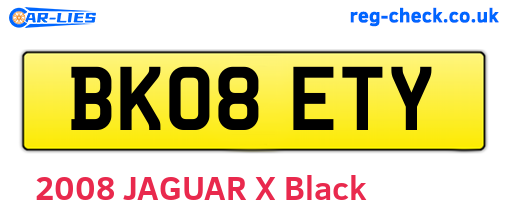 BK08ETY are the vehicle registration plates.