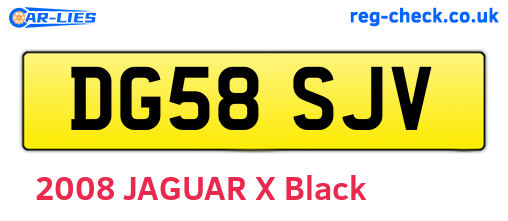 DG58SJV are the vehicle registration plates.