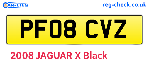 PF08CVZ are the vehicle registration plates.