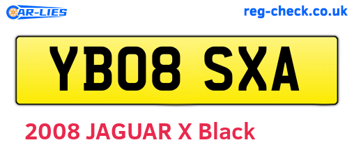 YB08SXA are the vehicle registration plates.