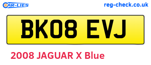BK08EVJ are the vehicle registration plates.