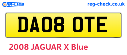 DA08OTE are the vehicle registration plates.