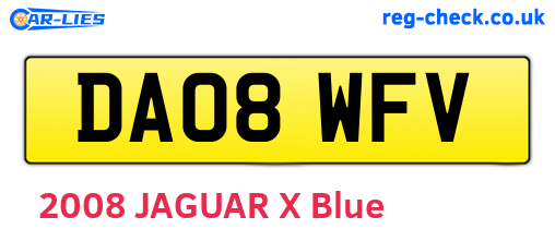 DA08WFV are the vehicle registration plates.
