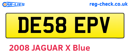 DE58EPV are the vehicle registration plates.
