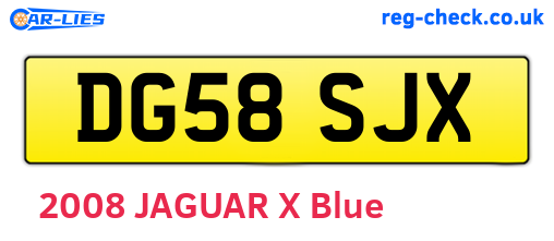 DG58SJX are the vehicle registration plates.