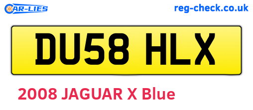 DU58HLX are the vehicle registration plates.