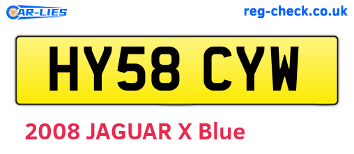 HY58CYW are the vehicle registration plates.