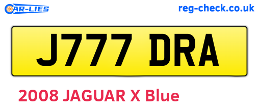 J777DRA are the vehicle registration plates.