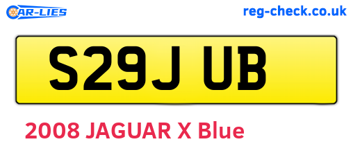 S29JUB are the vehicle registration plates.