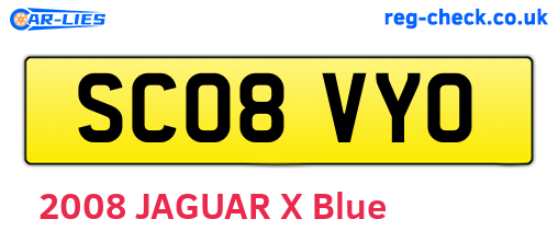 SC08VYO are the vehicle registration plates.