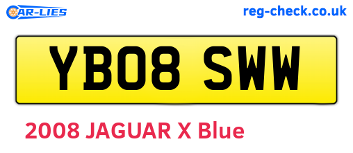 YB08SWW are the vehicle registration plates.
