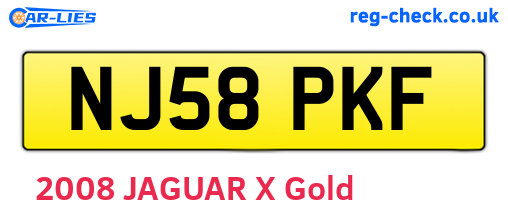 NJ58PKF are the vehicle registration plates.
