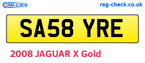 SA58YRE are the vehicle registration plates.