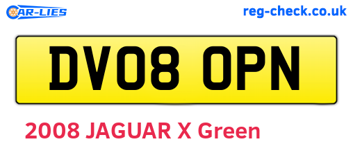 DV08OPN are the vehicle registration plates.