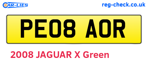 PE08AOR are the vehicle registration plates.