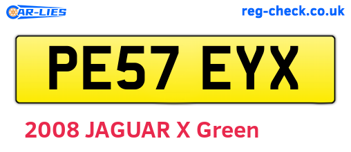 PE57EYX are the vehicle registration plates.