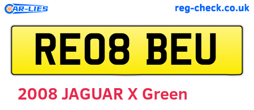 RE08BEU are the vehicle registration plates.