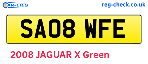 SA08WFE are the vehicle registration plates.
