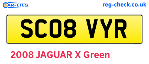 SC08VYR are the vehicle registration plates.
