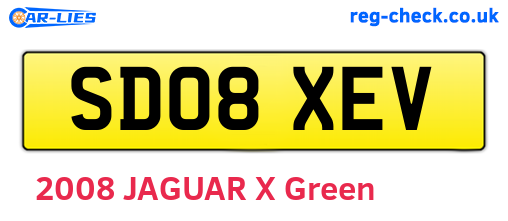 SD08XEV are the vehicle registration plates.