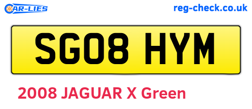 SG08HYM are the vehicle registration plates.
