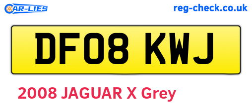 DF08KWJ are the vehicle registration plates.