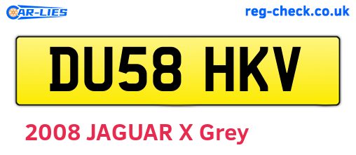 DU58HKV are the vehicle registration plates.