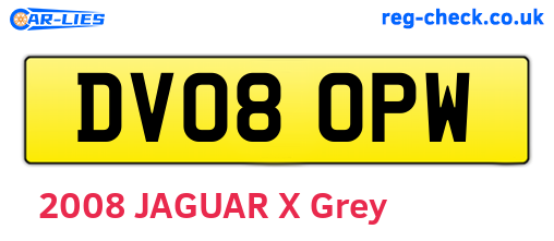 DV08OPW are the vehicle registration plates.