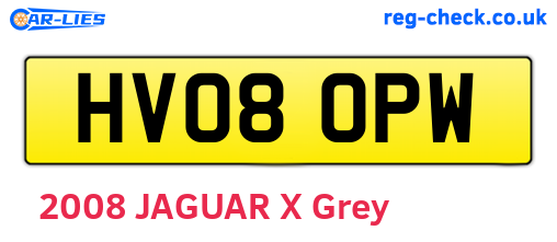 HV08OPW are the vehicle registration plates.