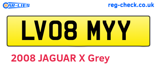 LV08MYY are the vehicle registration plates.