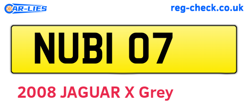 NUB107 are the vehicle registration plates.