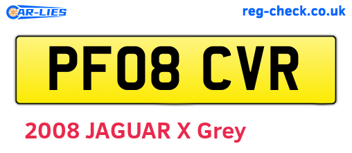 PF08CVR are the vehicle registration plates.