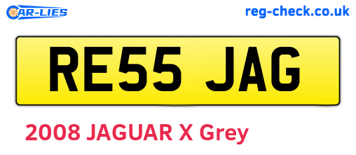 RE55JAG are the vehicle registration plates.